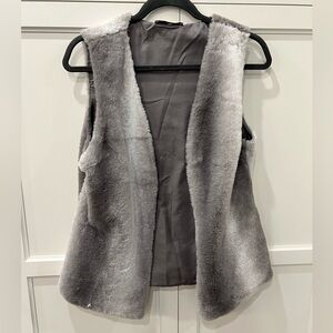 Gray faux fur vest - size small - barely worn